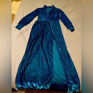 SHEIN long dress metallic blue! Size L